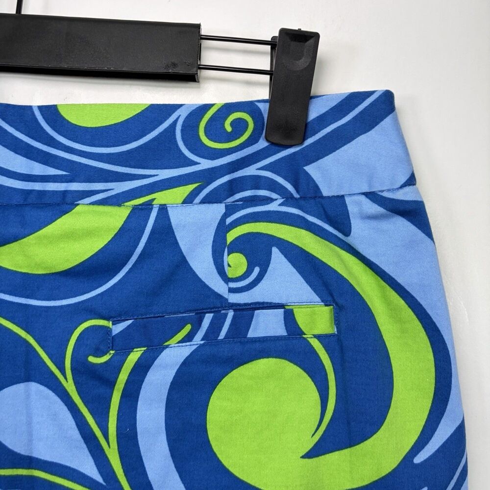 Loudmouth Ladies Golf Skort Womens Size 4 Green Blue Geometric 30” Waist - Picture 6 of 10